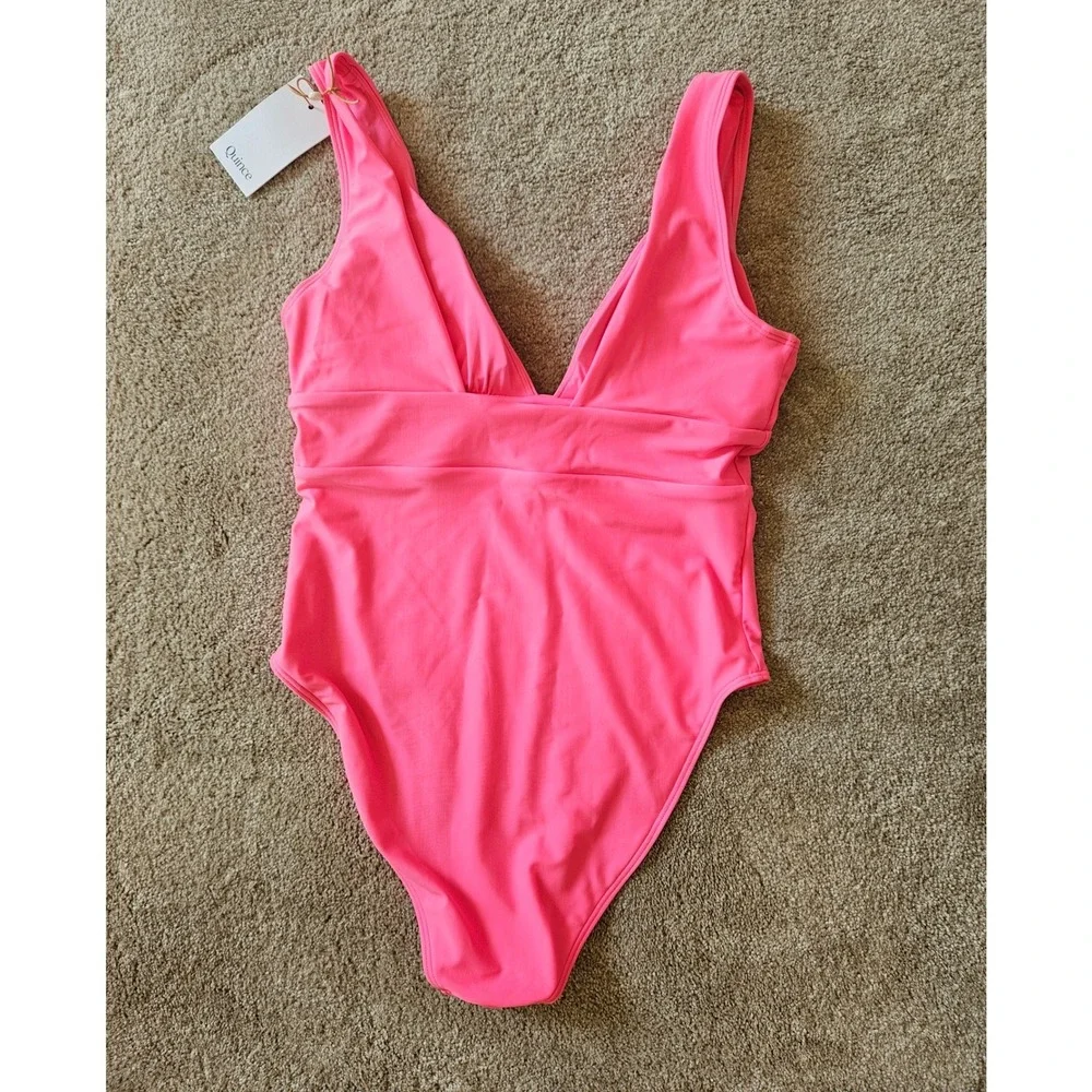 Quince Hot Pink One-Piece Swimsuit